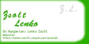 zsolt lenko business card